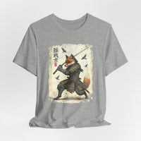 Load image into Gallery viewer, Samurai Fox T‑Shirt Vintage Japanese Ukiyo-e Style Fox Warrior Tee