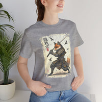 Load image into Gallery viewer, Samurai Fox T‑Shirt Vintage Japanese Ukiyo-e Style Fox Warrior Tee