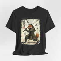 Load image into Gallery viewer, Samurai Fox T‑Shirt Vintage Japanese Ukiyo-e Style Fox Warrior Tee