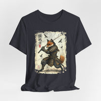 Load image into Gallery viewer, Samurai Fox T‑Shirt Vintage Japanese Ukiyo-e Style Fox Warrior Tee