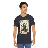 Load image into Gallery viewer, Samurai Fox T‑Shirt Vintage Japanese Ukiyo-e Style Fox Warrior Tee