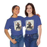 Load image into Gallery viewer, Samurai Fox T‑Shirt Vintage Japanese Ukiyo-e Style Fox Warrior Tee