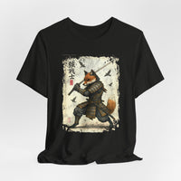 Load image into Gallery viewer, Samurai Fox T‑Shirt Vintage Japanese Ukiyo-e Style Fox Warrior Tee