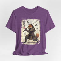 Load image into Gallery viewer, Samurai Fox T‑Shirt Vintage Japanese Ukiyo-e Style Fox Warrior Tee