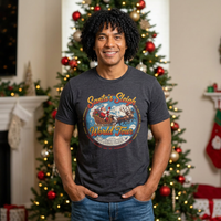 Load image into Gallery viewer, Santa's Sleigh World Tour Tee Vintage Christmas T‑Shirt