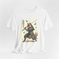 Load image into Gallery viewer, Samurai Fox T‑Shirt Vintage Japanese Ukiyo-e Style Fox Warrior Tee