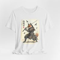 Load image into Gallery viewer, Samurai Fox T‑Shirt Vintage Japanese Ukiyo-e Style Fox Warrior Tee