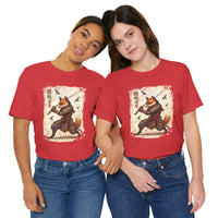 Load image into Gallery viewer, Samurai Fox T‑Shirt Vintage Japanese Ukiyo-e Style Fox Warrior Tee
