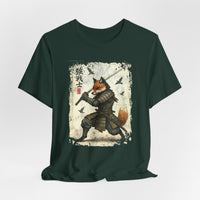 Load image into Gallery viewer, Samurai Fox T‑Shirt Vintage Japanese Ukiyo-e Style Fox Warrior Tee