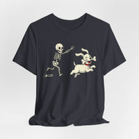 Load image into Gallery viewer, Skeleton Chasing Dog Tee