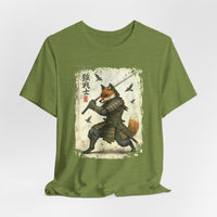 Load image into Gallery viewer, Samurai Fox T‑Shirt Vintage Japanese Ukiyo-e Style Fox Warrior Tee