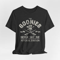 Load image into Gallery viewer, Never Say Die 1985 Skull &amp; Crossed Swords T-Shirt