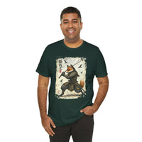 Load image into Gallery viewer, Samurai Fox T‑Shirt Vintage Japanese Ukiyo-e Style Fox Warrior Tee