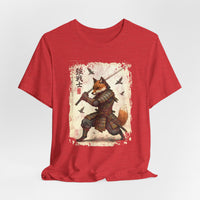 Load image into Gallery viewer, Samurai Fox T‑Shirt Vintage Japanese Ukiyo-e Style Fox Warrior Tee