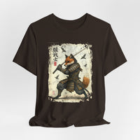 Load image into Gallery viewer, Samurai Fox T‑Shirt Vintage Japanese Ukiyo-e Style Fox Warrior Tee
