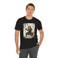 Load image into Gallery viewer, Samurai Fox T‑Shirt Vintage Japanese Ukiyo-e Style Fox Warrior Tee