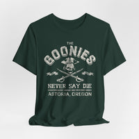 Load image into Gallery viewer, Never Say Die 1985 Skull &amp; Crossed Swords T-Shirt