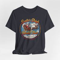 Load image into Gallery viewer, Santa's Sleigh World Tour Tee Vintage Christmas T‑Shirt