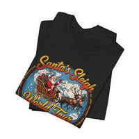 Load image into Gallery viewer, Santa's Sleigh World Tour Tee Vintage Christmas T‑Shirt