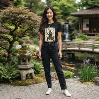 Load image into Gallery viewer, Samurai Fox T‑Shirt Vintage Japanese Ukiyo-e Style Fox Warrior Tee