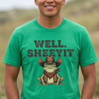 Load image into Gallery viewer, Well. Sheeyit Cowboy Frog Tee