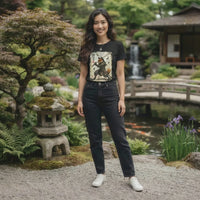 Load and play video in Gallery viewer, Samurai Fox T‑Shirt Vintage Japanese Ukiyo-e Style Fox Warrior Tee